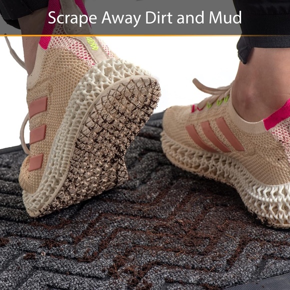 Perfecttooo Door Mat, Outdoor Mat Heavy Duty (Deep Grey Waves) 29.5” x 17" - Picture 4 of 6